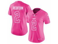 Women's Nike Detroit Lions #2 Kasey Redfern Limited Pink Rush Fashion NFL Jersey