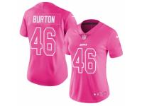 Women's Nike Detroit Lions #46 Michael Burton Limited Pink Rush Fashion NFL Jersey