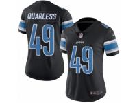 Women's Nike Detroit Lions #49 Andrew Quarless Limited Black Rush NFL Jersey