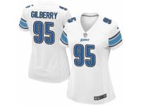 Women's Nike Detroit Lions #95 Wallace Gilberry Game White NFL Jersey