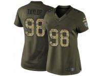Women's Nike Detroit Lions #98 Devin Taylor Limited Green Salute to Service NFL Jersey