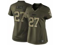Women's Nike Green Bay Packers #27 Eddie Lacy Limited Green Salute to Service NFL Jersey