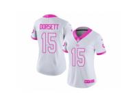 Women's Nike Indianapolis Colts #15 Phillip Dorsett White Pink Stitched NFL Limited Rush Fashion Jersey