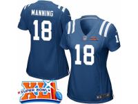 Women's Nike Indianapolis Colts #18 Peyton Manning Game Royal Blue Team Color Super Bowl XLI NFL Jersey