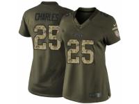 Women's Nike Kansas City Chiefs #25 Jamaal Charles Limited Green Salute to Service NFL Jersey