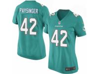 Women's Nike Miami Dolphins #42 Spencer Paysinger Game Aqua Green Team Color NFL Jersey