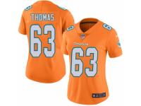 Women's Nike Miami Dolphins #63 Dallas Thomas Limited Orange Rush NFL Jersey