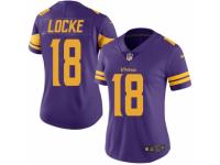 Women's Nike Minnesota Vikings #18 Jeff Locke Limited Purple Rush NFL Jersey