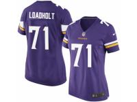 Women's Nike Minnesota Vikings #71 Phil Loadholt Game Purple Team Color NFL Jersey