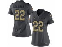 Women's Nike New England Patriots #22 Justin Coleman Limited Black 2016 Salute to Service NFL Jersey