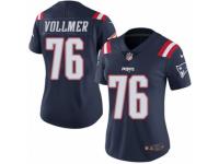 Women's Nike New England Patriots #76 Sebastian Vollmer Limited Navy Blue Rush NFL Jersey