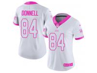 Women's Nike New York Giants #84 Larry Donnell Limited White Pink Rush Fashion NFL Jersey