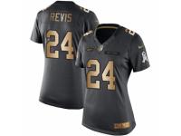 Women's Nike New York Jets #24 Darrelle Revis Limited Black Gold Salute to Service NFL Jersey