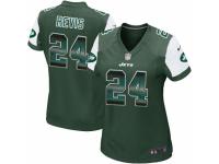 Women's Nike New York Jets #24 Darrelle Revis Limited Green Strobe NFL Jersey