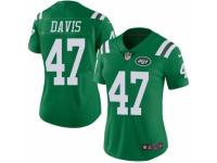 Women's Nike New York Jets #47 Kellen Davis Limited Green Rush NFL Jersey
