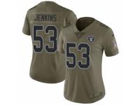 Women's Nike Oakland Raiders #53 Jelani Jenkins Limited Olive 2017 Salute to Service NFL Jersey