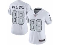 Women's Nike Oakland Raiders #88 Clive Walford Limited White Rush NFL Jersey