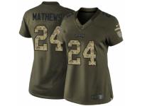 Women's Nike Philadelphia Eagles #24 Ryan Mathews Limited Green Salute to Service NFL Jersey