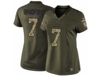 Women's Nike Philadelphia Eagles #7 Sam Bradford Limited Green Salute to Service NFL Jersey