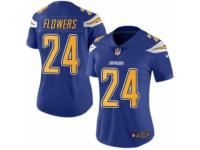 Women's Nike San Diego Chargers #24 Brandon Flowers Limited Electric Blue Rush NFL Jersey