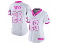 Women's Nike San Francisco 49ers #26 Tramaine Brock Limited White Pink Rush Fashion NFL Jersey