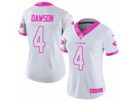 Women's Nike San Francisco 49ers #4 Phil Dawson Limited White Pink Rush Fashion NFL Jersey