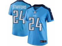 Women's Nike Tennessee Titans #24 Daimion Stafford Limited Light Blue Rush NFL Jersey