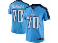 Women's Nike Tennessee Titans #70 Chance Warmack Limited Light Blue Rush NFL Jersey