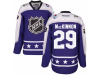 Women's Reebok Colorado Avalanche #29 Nathan MacKinnon Purple Central Division 2017 All-Star NHL Jersey