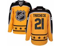 Women's Reebok Florida Panthers #21 Vincent Trocheck Yellow Atlantic Division 2017 All-Star NHL Jersey