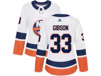Women's Reebok New York Islanders #33 Christopher Gibson White Away Authentic NHL Jersey