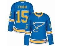 Women's Reebok St. Louis Blues #15 Robby Fabbri Premier Blue 2017 Winter Classic NHL Jersey