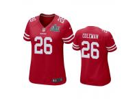 Women's San Francisco 49ers Tevin Coleman Scarlet Super Bowl LIV Game Jersey