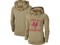 Women's Tampa Bay Buccaneers Nike Khaki 2019 Salute to Service Therma Pullover Hoodie