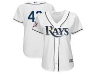 Women's Tampa Bay Rays Majestic White 2018 Jackie Robinson Day Official Cool Base Jersey