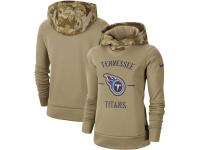 Women's Tennessee Titans Nike Khaki 2019 Salute to Service Therma Pullover Hoodie