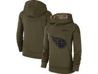 Women's Tennessee Titans Nike Olive Salute to Service Team Logo Performance Pullover Hoodie