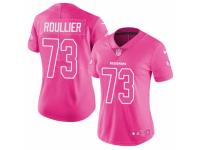 Women's Washington Redskins #73 Chase Roullier Limited Pink Rush Fashion Football Jersey