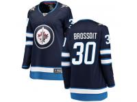 Women's Winnipeg Jets #30 Laurent Brossoit Navy Blue Home Breakaway NHL Jersey
