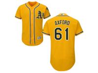 Yellow John Axford Men #61 Majestic MLB Oakland Athletics Flexbase Collection Jersey