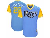 Youth 2017 Little League World Series Tampa Bay Rays #22 Chris Archer Flaco Fuerte Light Blue Jersey