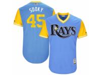 Youth 2017 Little League World Series Tampa Bay Rays #45 Jesus Sucre Sooky Light Blue Jersey