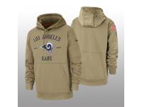 Youth 2019 Salute to Service Rams Tan Sideline Therma Hoodie Los Angeles Rams