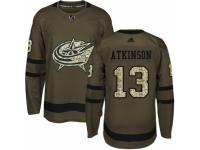 Youth Adidas Columbus Blue Jackets #13 Cam Atkinson Green Salute to Service NHL Jersey