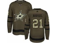 Youth Adidas Dallas Stars #21 Antoine Roussel Green Salute to Service NHL Jersey