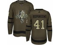 Youth Adidas Florida Panthers #41 Aleksi Heponiemi Green Salute to Service NHL Jersey