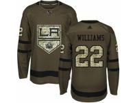 Youth Adidas Los Angeles Kings #22 Tiger Williams Green Salute to Service NHL Jersey