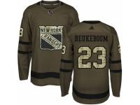 Youth Adidas New York Rangers #23 Jeff Beukeboom Green Salute to Service NHL Jersey