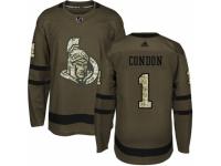 Youth Adidas Ottawa Senators #1 Mike Condon Green Salute to Service NHL Jersey