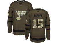 Youth Adidas St. Louis Blues #15 Robby Fabbri Green Salute to Service NHL Jersey